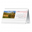Calendar de birou personalizat cu spira metalica alba, imagini personalizate, 21x11 cm, 12 file plus coperta