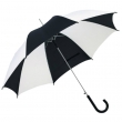 Umbrela automata normala cu maner curbat, culoare alb &amp; negru, 103 cm