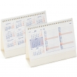 Calendar de birou personalizat cu spira metalica alba, 21x11 cm, 12 pagini