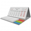 Calendar de birou personalizat fara spira cu notite, culoare argintiu, 21x18 cm, 12 file