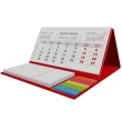 Calendar de birou personalizat fara spira cu notite, culoare rosu, 21x18 cm, 12 file