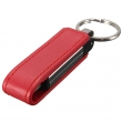 Stick memorie USB din metal si imitatie piele, culoare rosu, 32GB