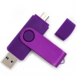 Stick memorie 2 in 1 OTG USB, culoare mov, 32GB